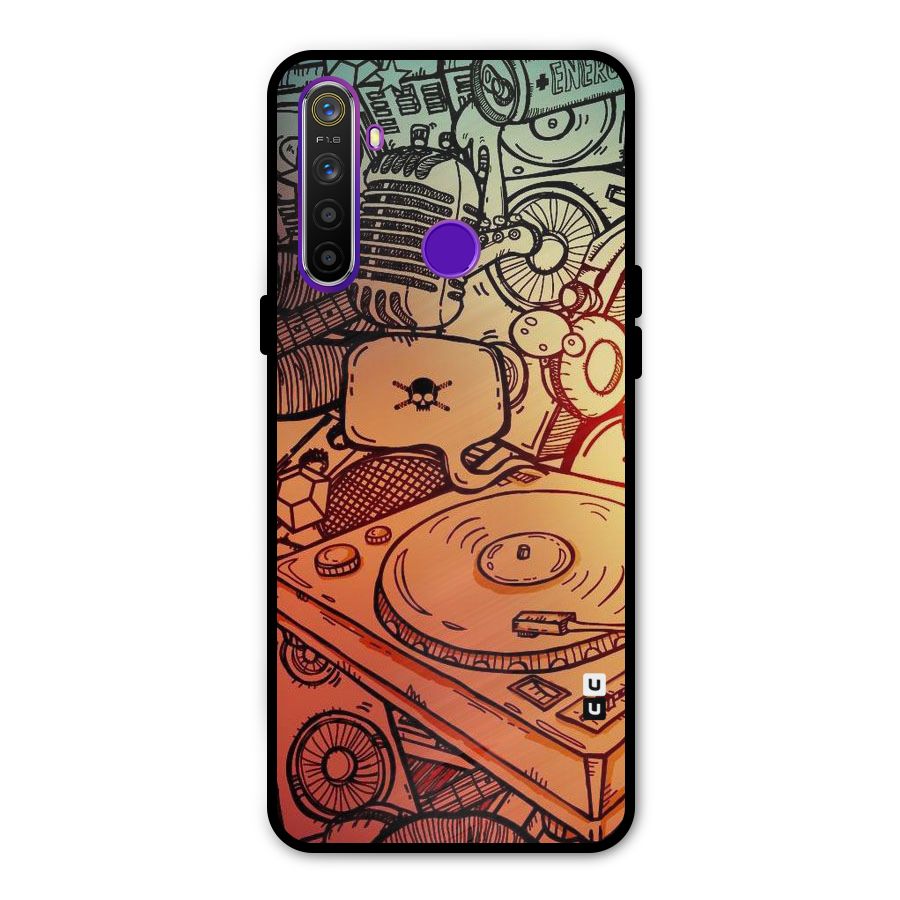 Vinyl Design Glass Back Case for Realme 5s
