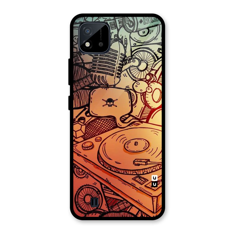 Vinyl Design Glass Back Case for Realme C11 2021