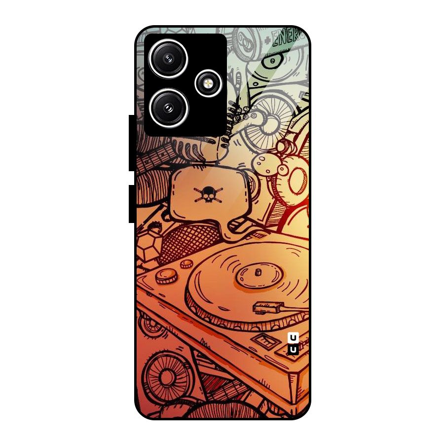 Vinyl Design Glass Back Case for Redmi 12 5G