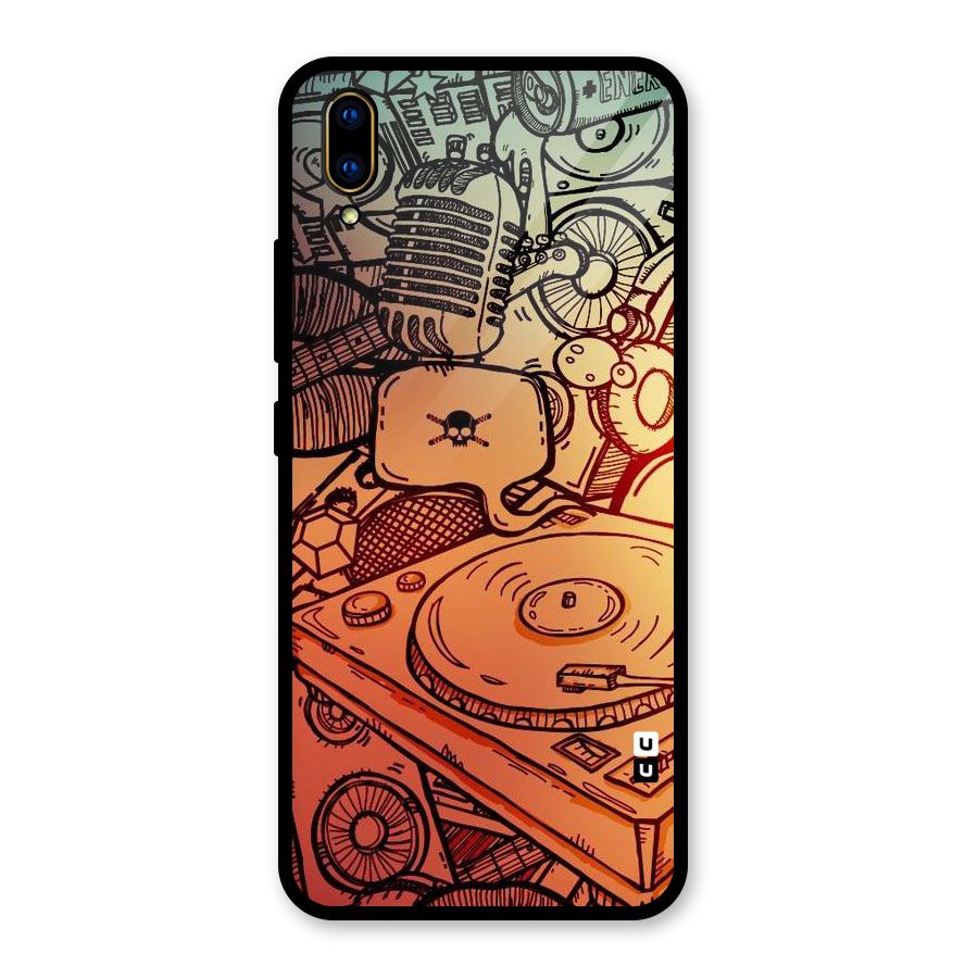 Vinyl Design Glass Back Case for Vivo V11 Pro