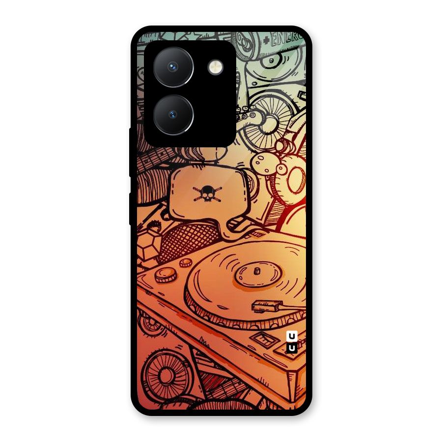 Vinyl Design Glass Back Case for Vivo Y36