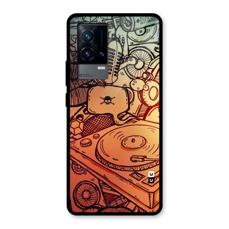 Vinyl Design Glass Back Case for iQOO 9 5G