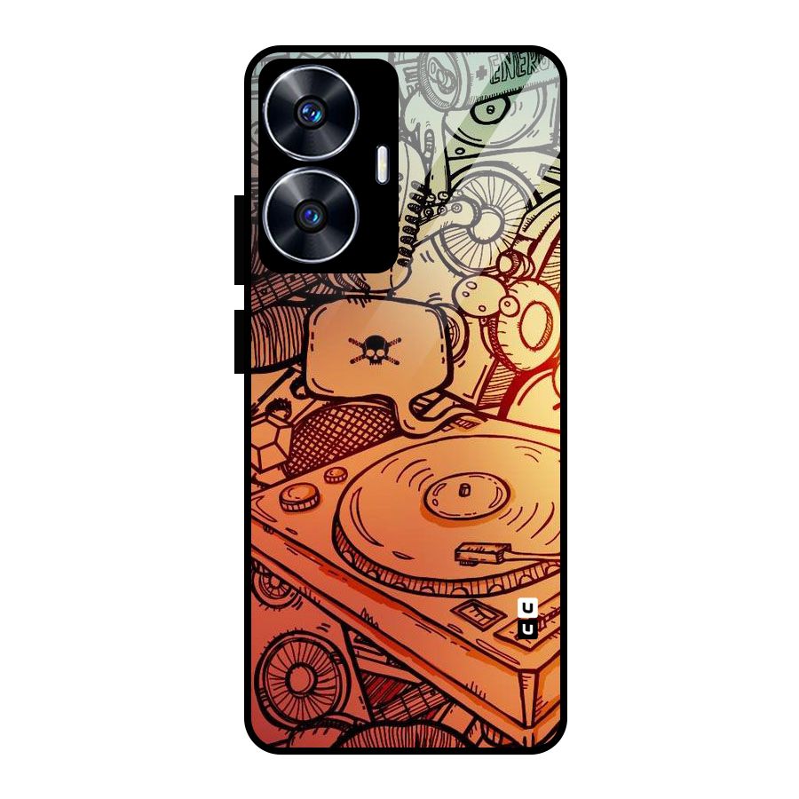 Vinyl Design Glass Back Case for realme C55