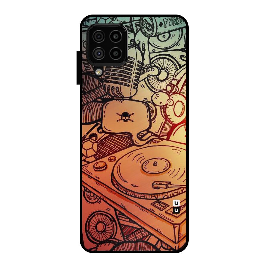 Vinyl Design Metal Back Case for Galaxy A22 4G
