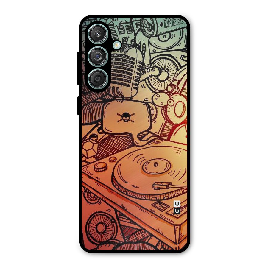 Vinyl Design Metal Back Case for Galaxy M55 5G