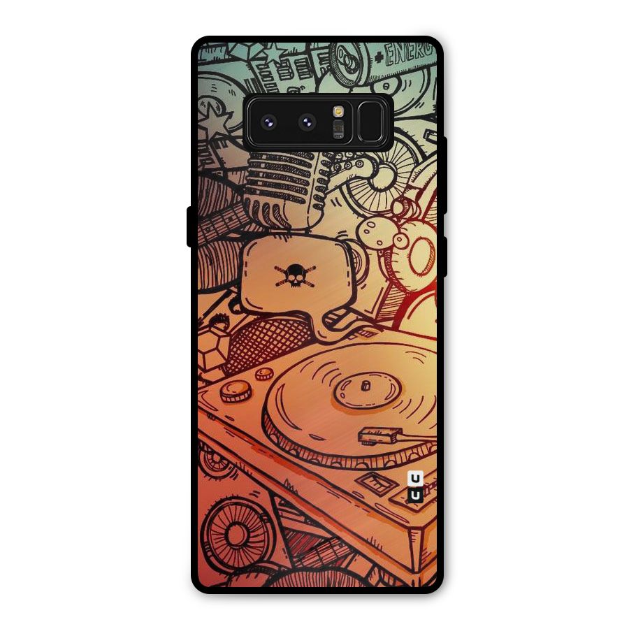 Vinyl Design Metal Back Case for Galaxy Note 8