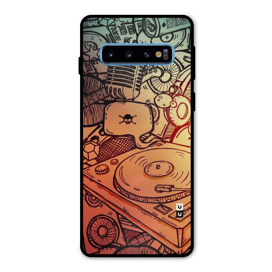 Vinyl Design Metal Back Case for Galaxy S10