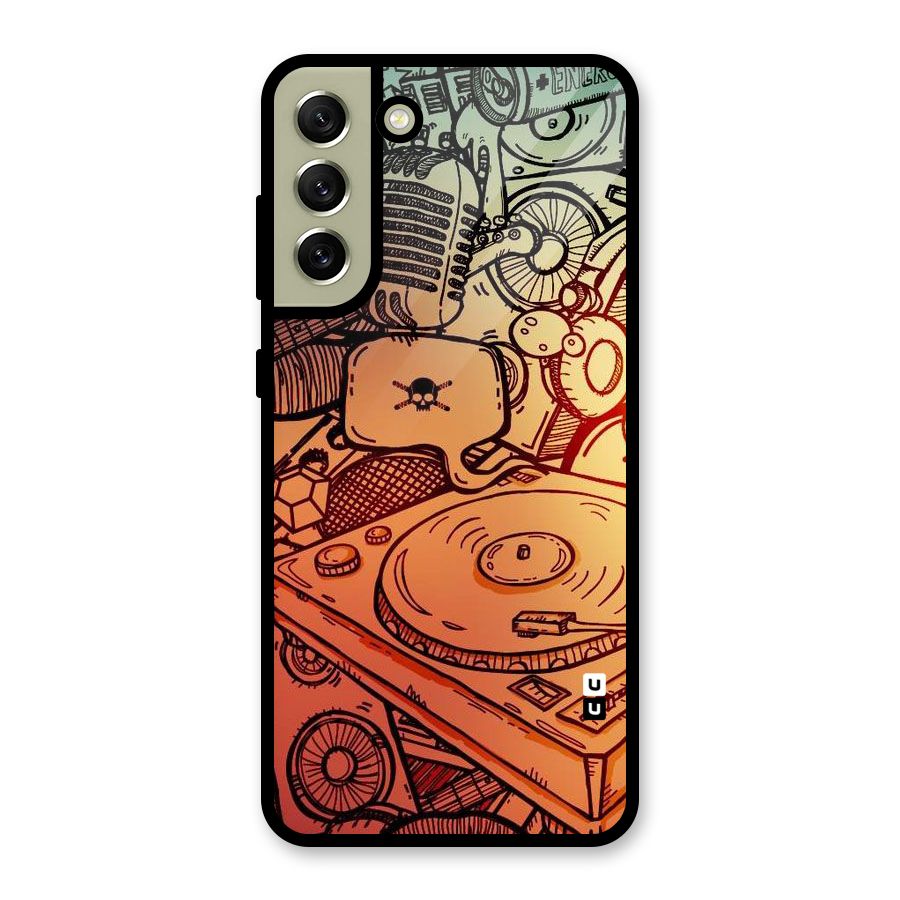 Vinyl Design Metal Back Case for Galaxy S21 FE 5G (2023)