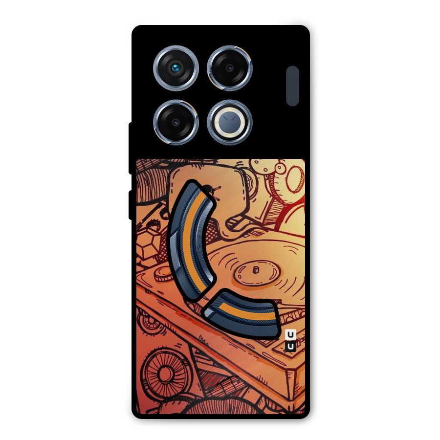Vinyl Design Metal Back Case for Infinix GT 20 Pro