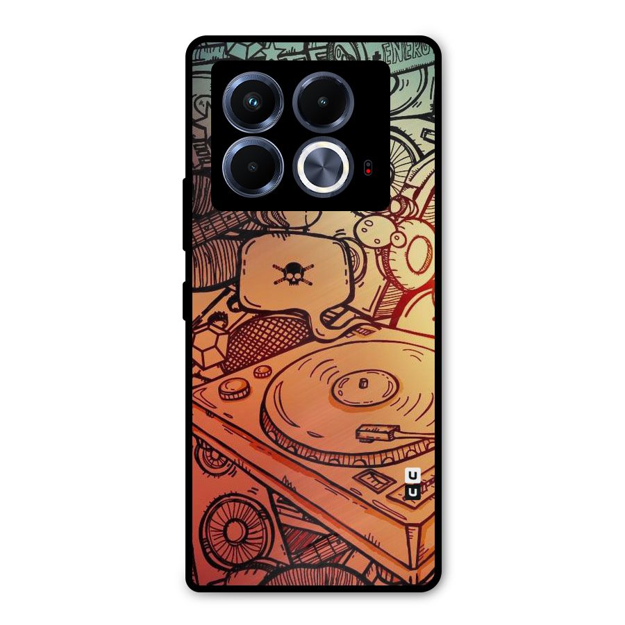 Vinyl Design Metal Back Case for Infinix Note 40 5G