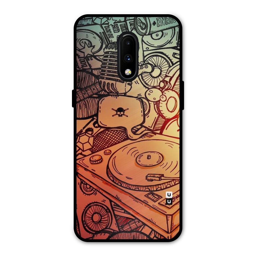 Vinyl Design Metal Back Case for OnePlus 7