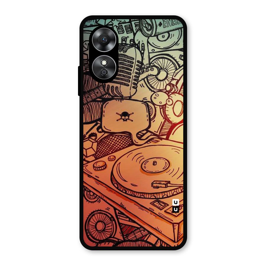 Vinyl Design Metal Back Case for Oppo A17