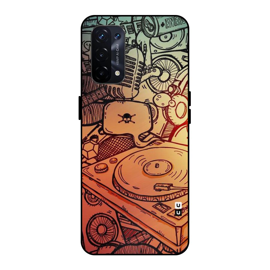 Vinyl Design Metal Back Case for Oppo A74 5G