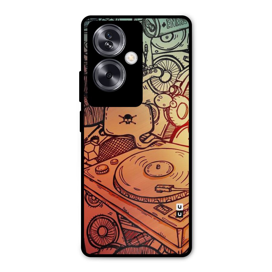 Vinyl Design Metal Back Case for Oppo A79 5G