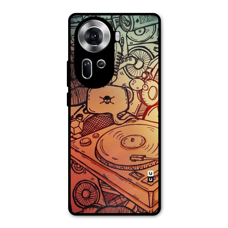 Vinyl Design Metal Back Case for Oppo Reno11 5G