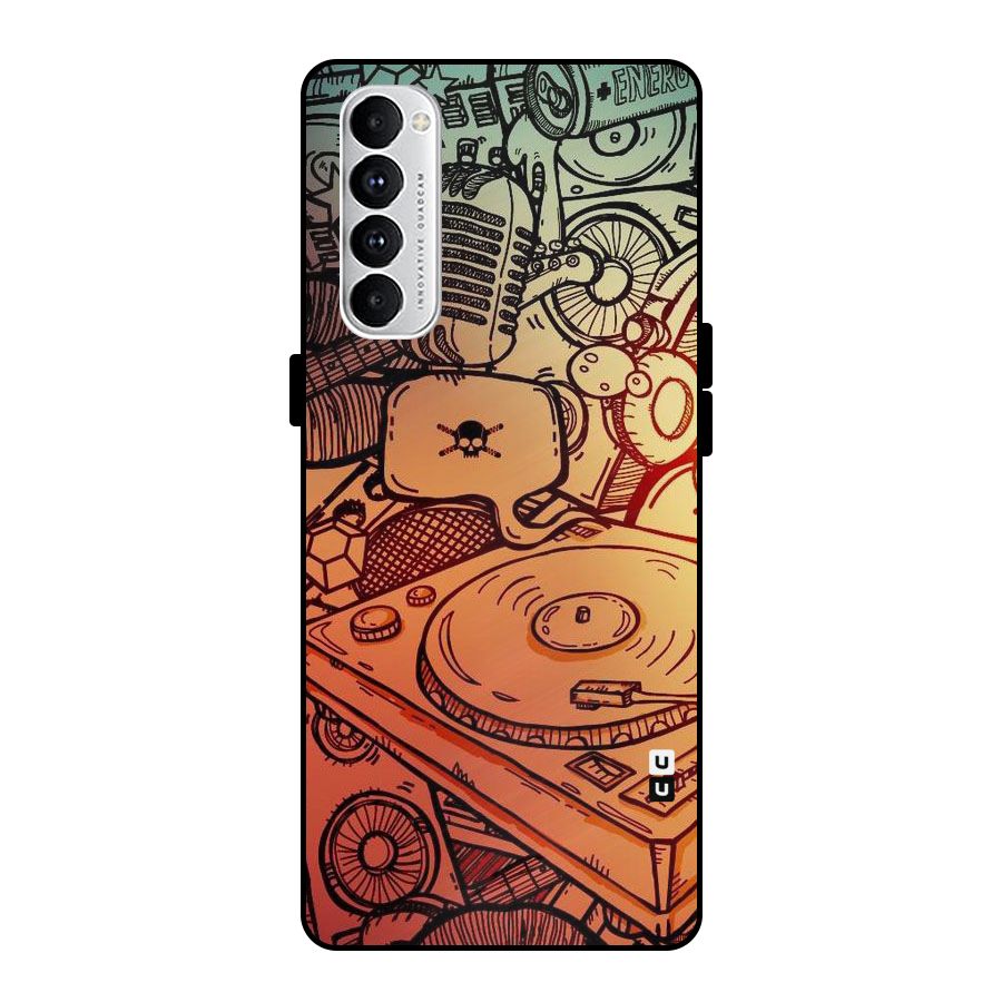 Vinyl Design Metal Back Case for Oppo Reno4 Pro