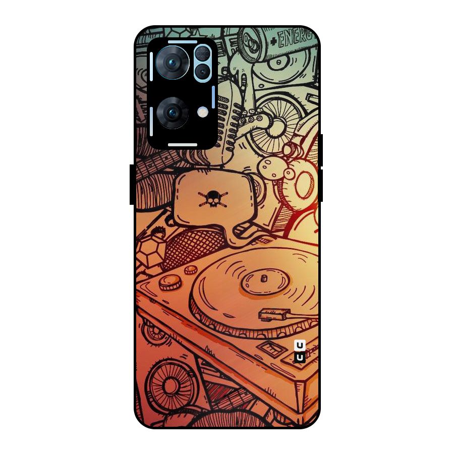 Vinyl Design Metal Back Case for Oppo Reno7 Pro 5G
