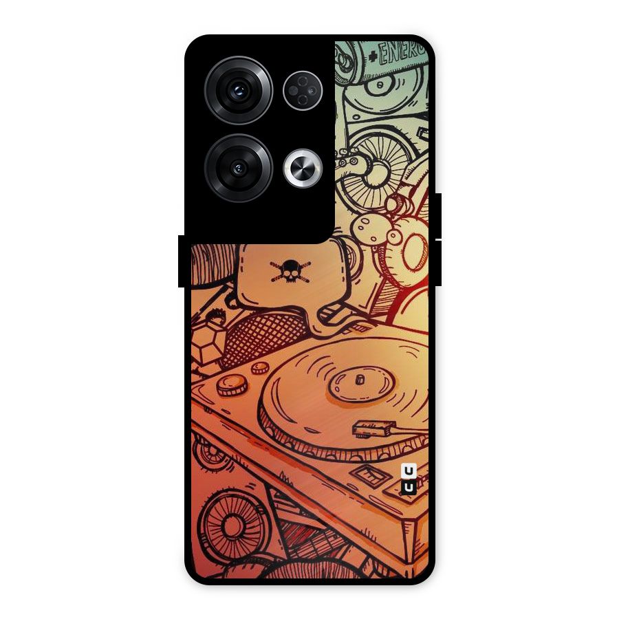 Vinyl Design Metal Back Case for Oppo Reno8 Pro 5G