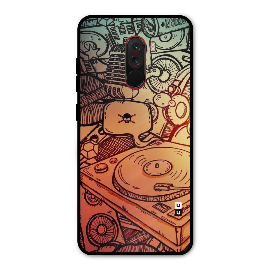 Vinyl Design Metal Back Case for Poco F1