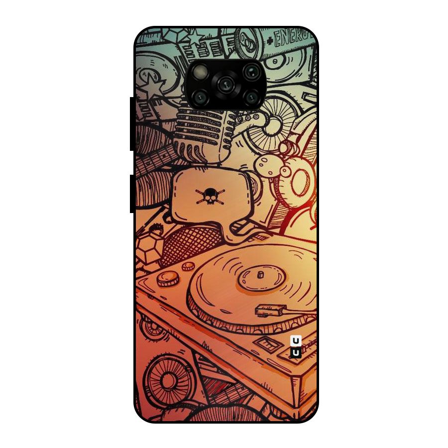 Vinyl Design Metal Back Case for Poco X3