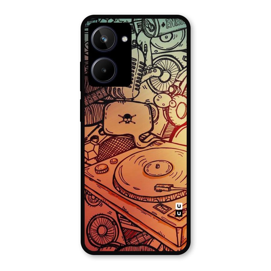 Vinyl Design Metal Back Case for Realme 10