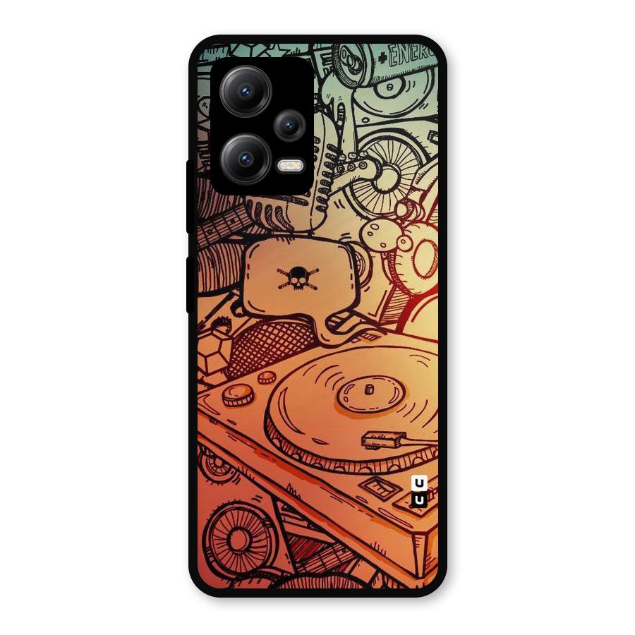 Vinyl Design Metal Back Case for Redmi Note 12 5G