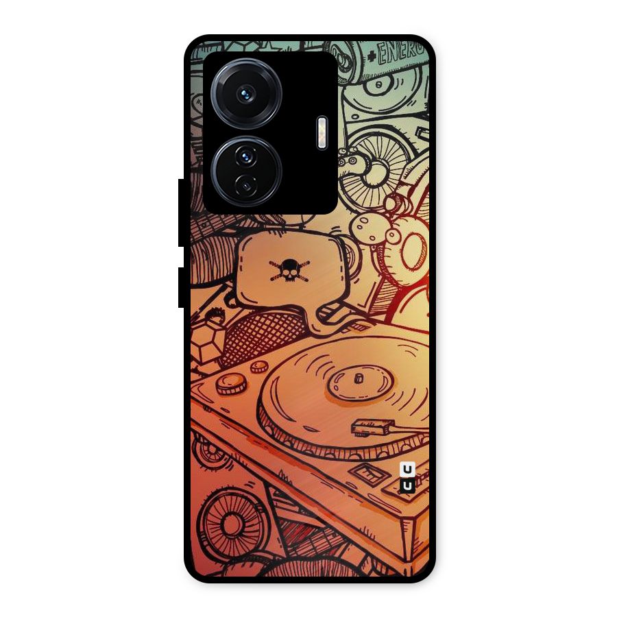 Vinyl Design Metal Back Case for Vivo T1 Pro