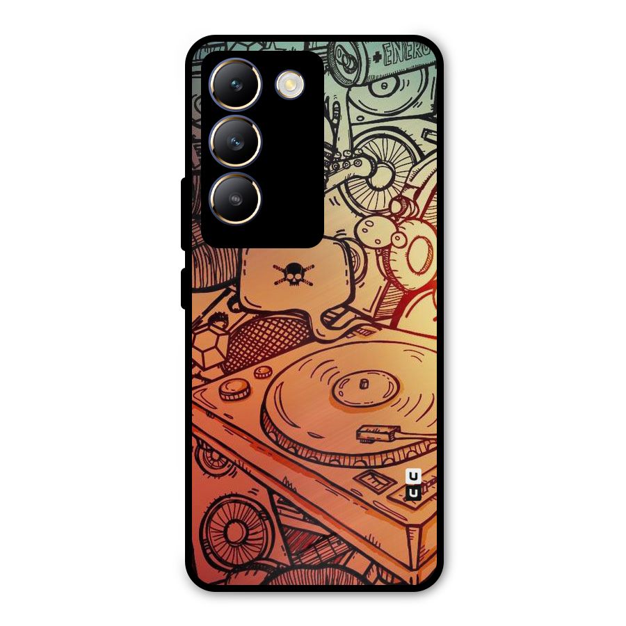 Vinyl Design Metal Back Case for Vivo T3 5G