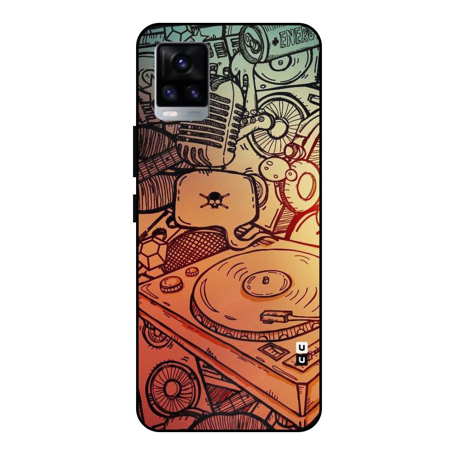 Vinyl Design Metal Back Case for Vivo V20