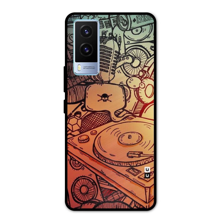 Vinyl Design Metal Back Case for Vivo V21e 5G