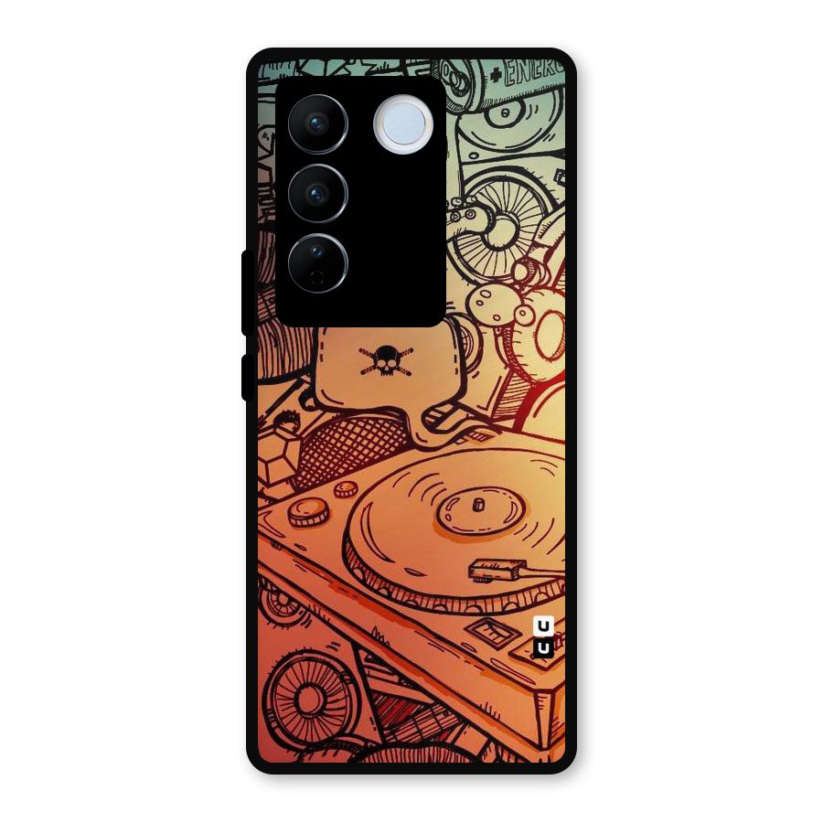 Vinyl Design Metal Back Case for Vivo V27