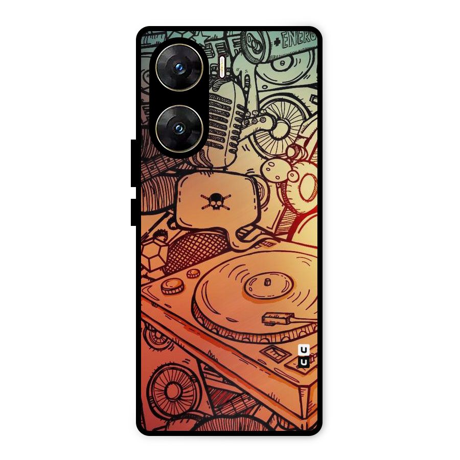 Vinyl Design Metal Back Case for Vivo V29e