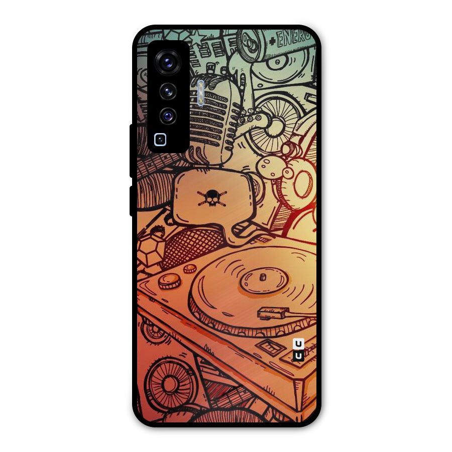 Vinyl Design Metal Back Case for Vivo X50