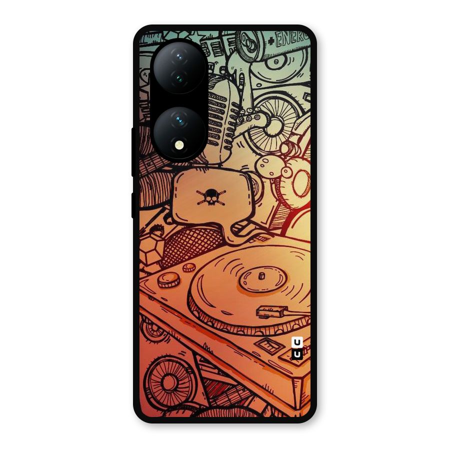 Vinyl Design Metal Back Case for Vivo Y100a