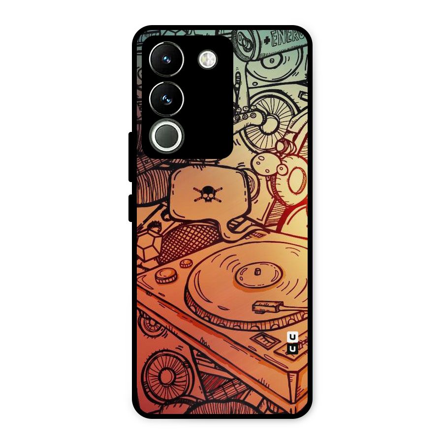 Vinyl Design Metal Back Case for Vivo Y200