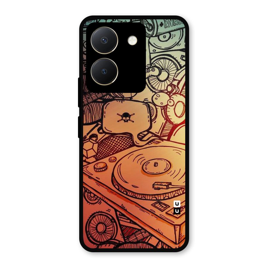 Vinyl Design Metal Back Case for Vivo Y36
