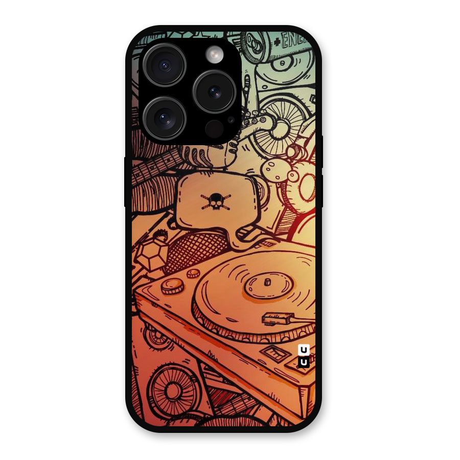 Vinyl Design Metal Back Case for iPhone 15 Pro