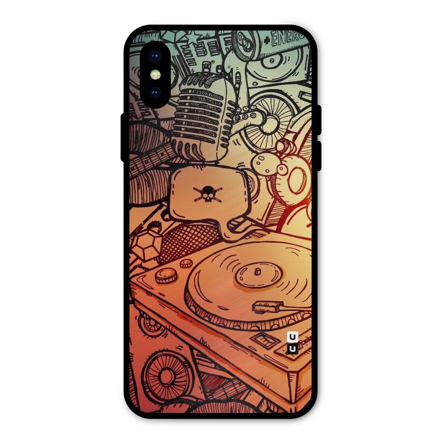 Vinyl Design Metal Back Case for iPhone X