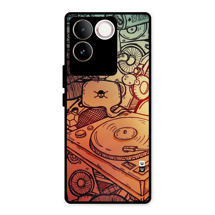 Vinyl Design Metal Back Case for iQOO Z7 Pro