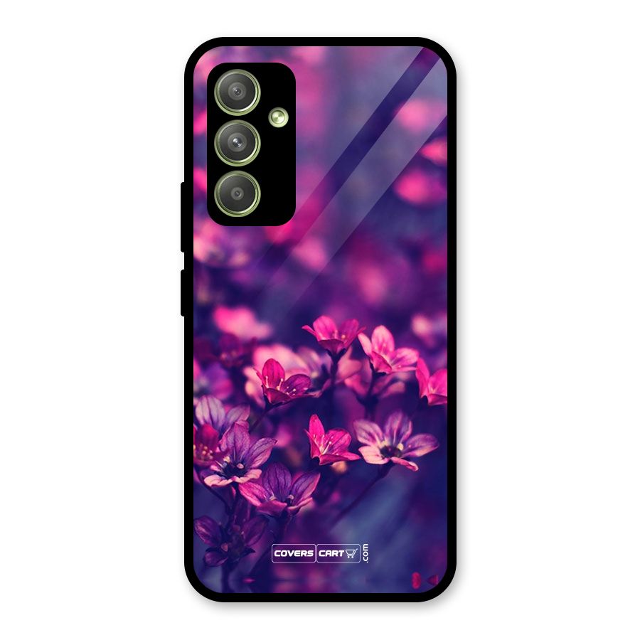 Violet Floral Glass Back Case for Galaxy A54