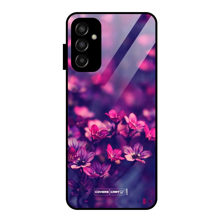 Violet Floral Glass Back Case for Galaxy F13