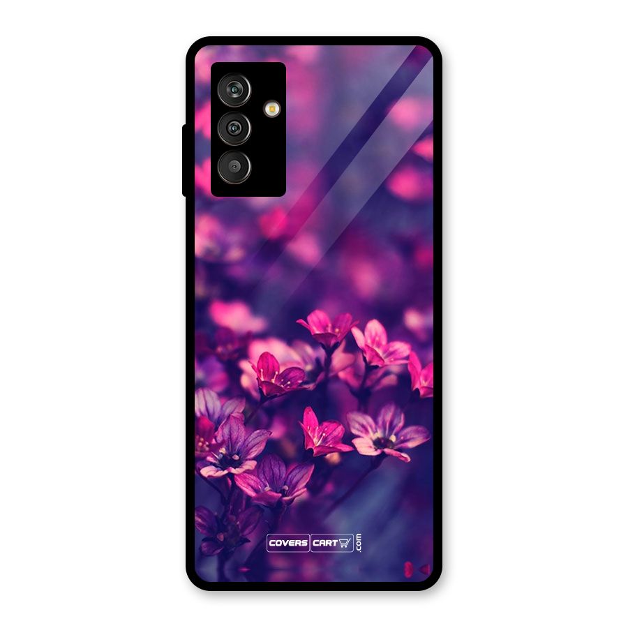 Violet Floral Glass Back Case for Galaxy M13