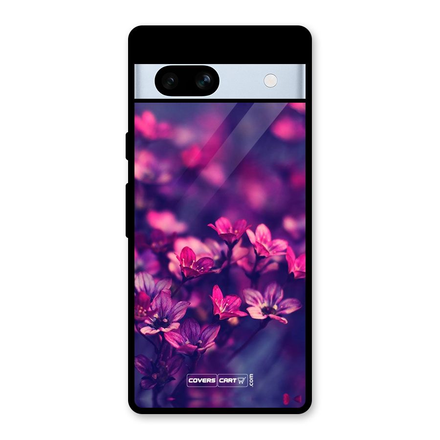 Violet Floral Glass Back Case for Google Pixel 7a