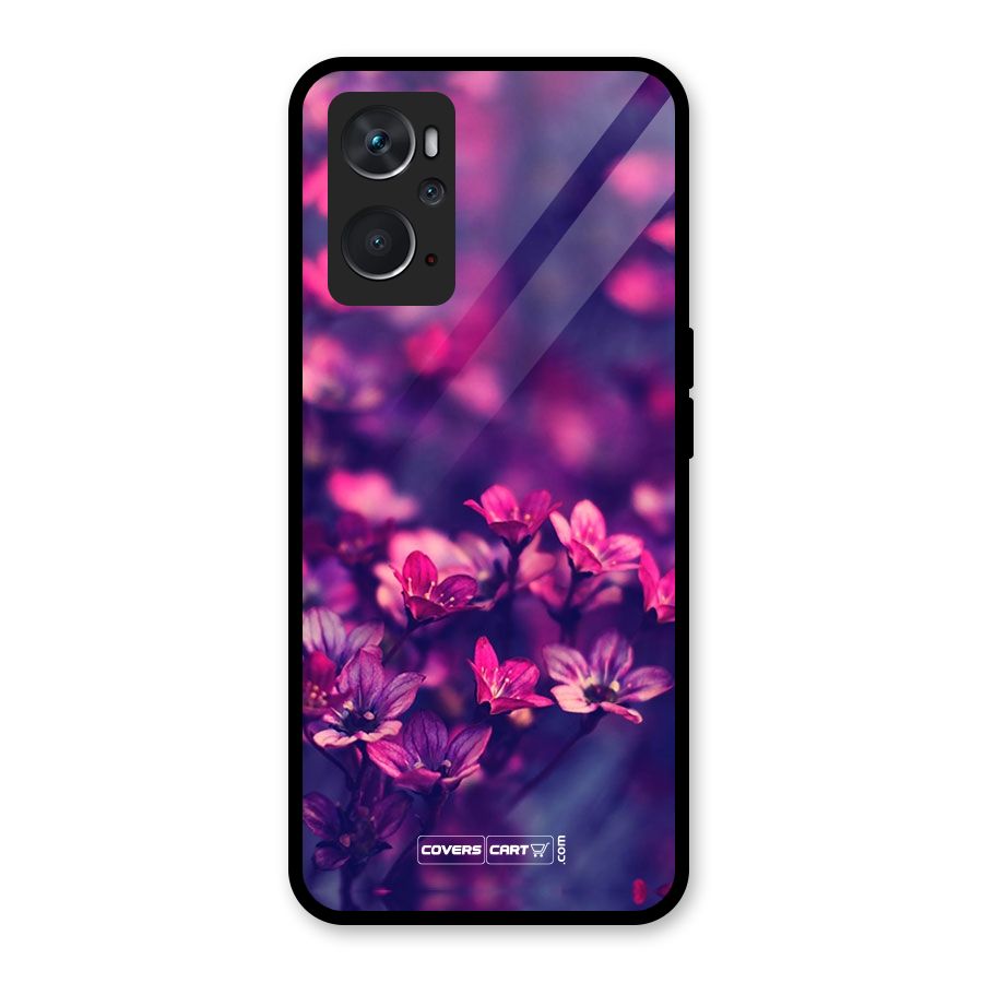 Violet Floral Glass Back Case for Oppo K10 4G