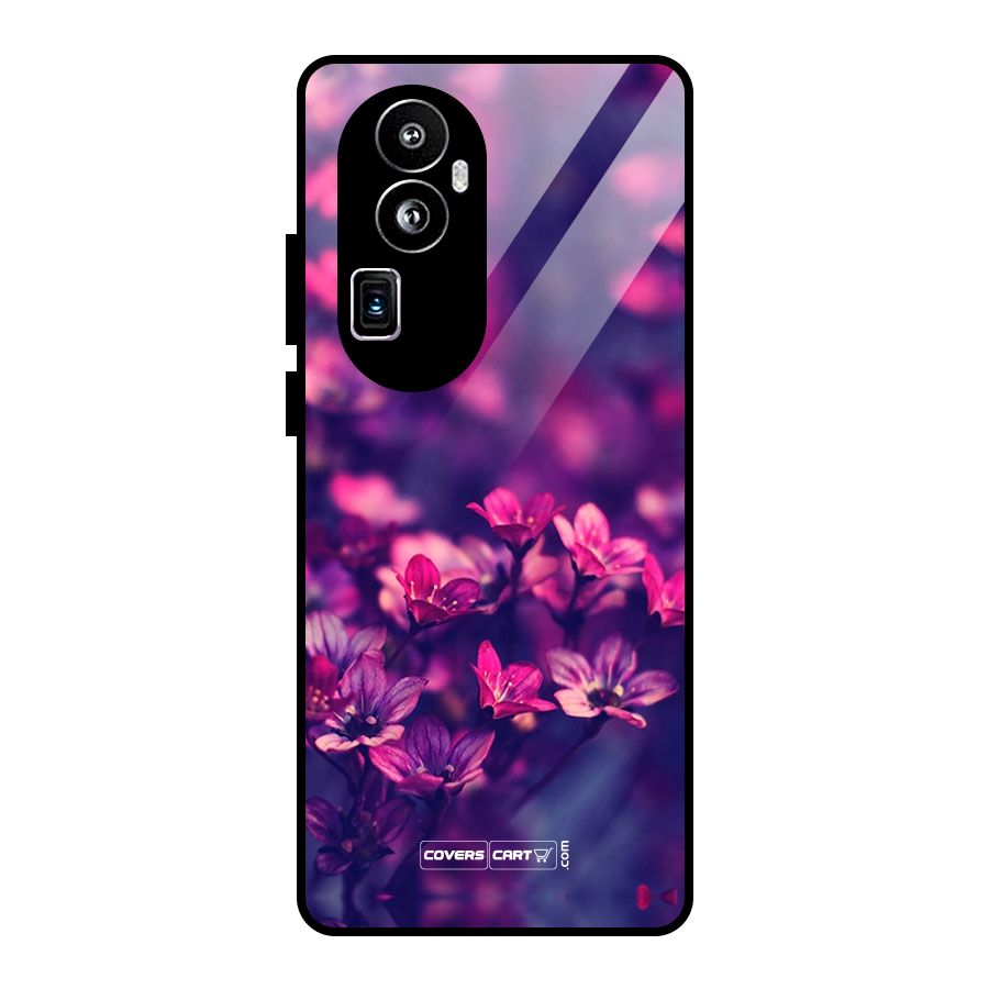 Violet Floral Glass Back Case for Oppo Reno10 Pro Plus