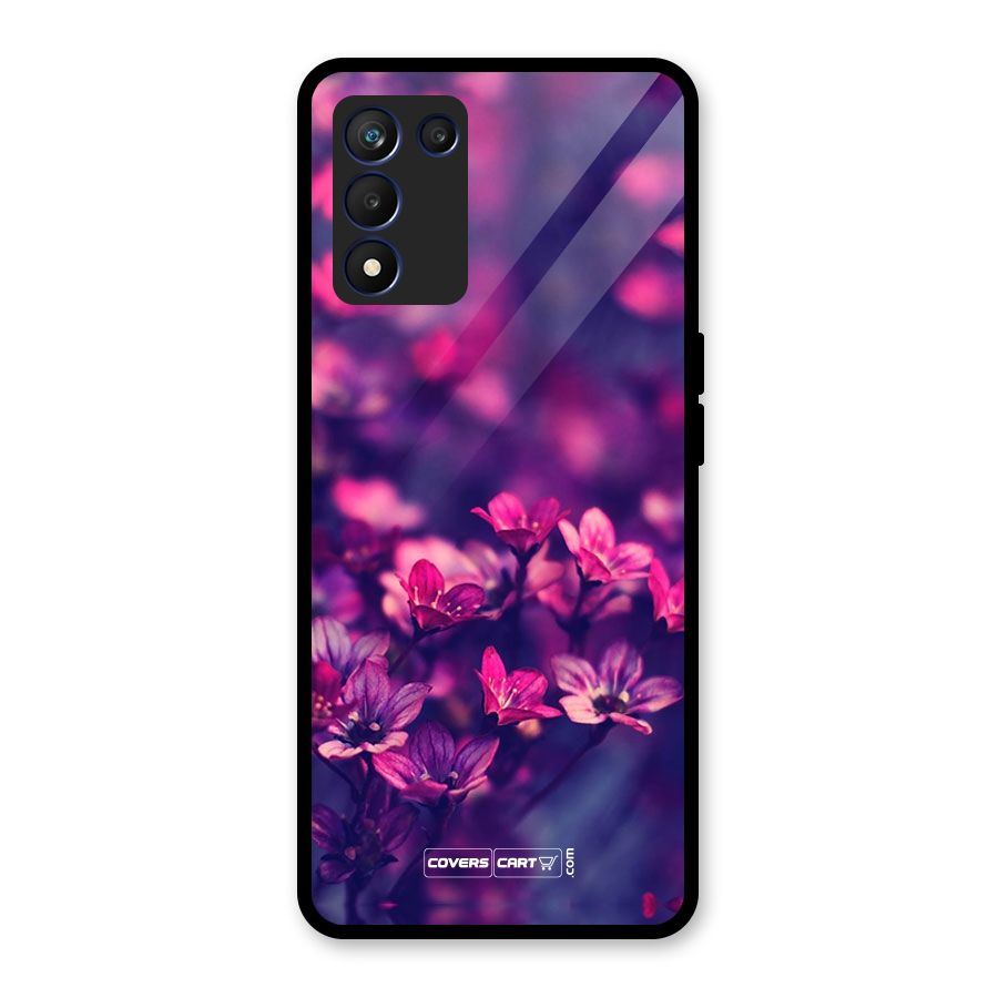 Violet Floral Glass Back Case for Realme 9 5G Speed