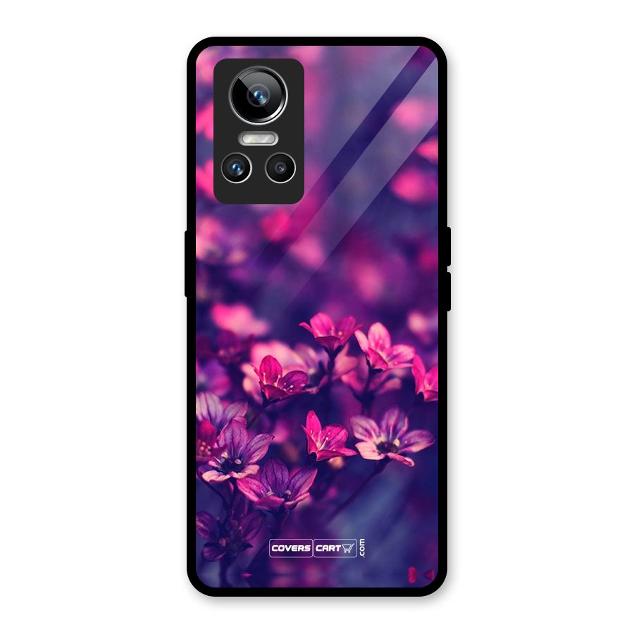 Violet Floral Glass Back Case for Realme GT Neo 3