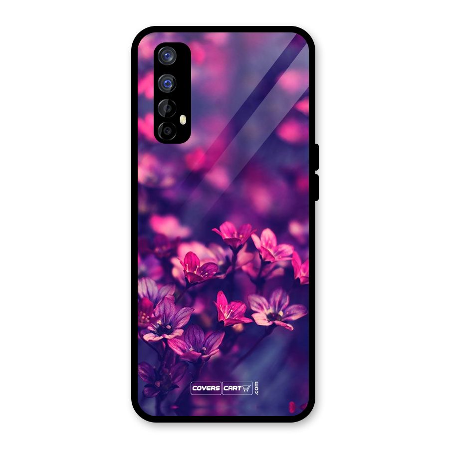 Violet Floral Glass Back Case for Realme Narzo 20 Pro
