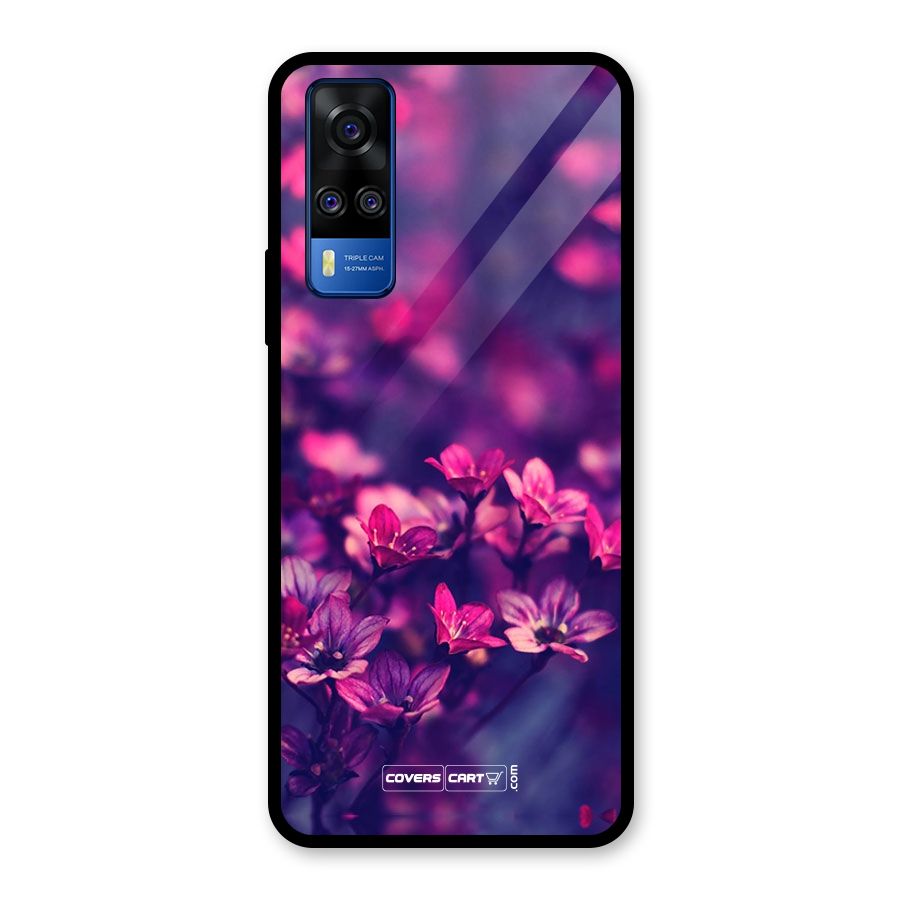 Violet Floral Glass Back Case for Vivo Y31