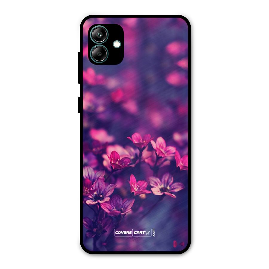 Violet Floral Metal Back Case for Galaxy A04